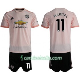 Camisolas de Futebol Manchester United Martial 11 Criança Equipamento Alternativa 2018/19 Manga Curta